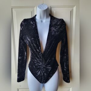 Crushed Velved Bodysuit Size Medium